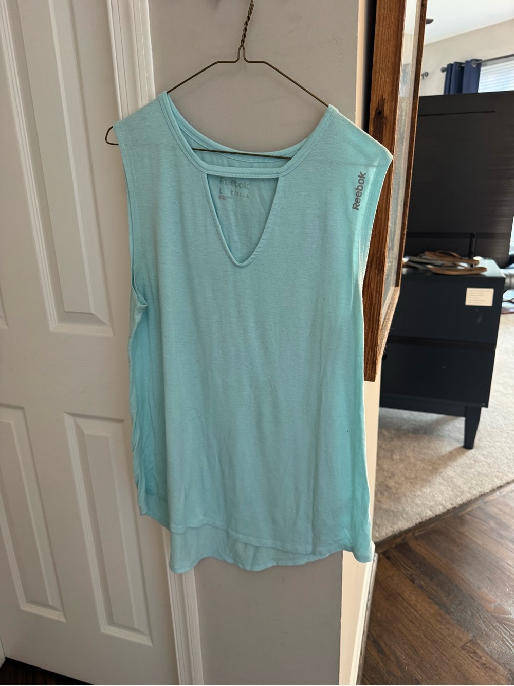 Reebok Light Aqua V-Notch Sleeveless Training Tank